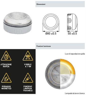 LUCE DI SEGNALAZIONE SOS 360Ã‚Â° C/FUNZ LUCE GIALLA E BIANCA