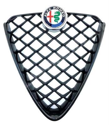 GRIGLIA C/CORNICE NERA LUCIDA ALFA GIULIA 01/16> QUADRIFOGLIO