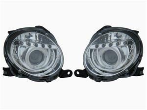 KIT FARI SUP H1 LENTICOLARE C/LED FIAT 500 07/07>