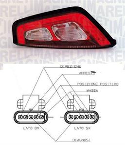 FANALE P/DX CORNICE ROSSA FIAT PUNTO EVO 07/09> C/NUOVO CONNETT